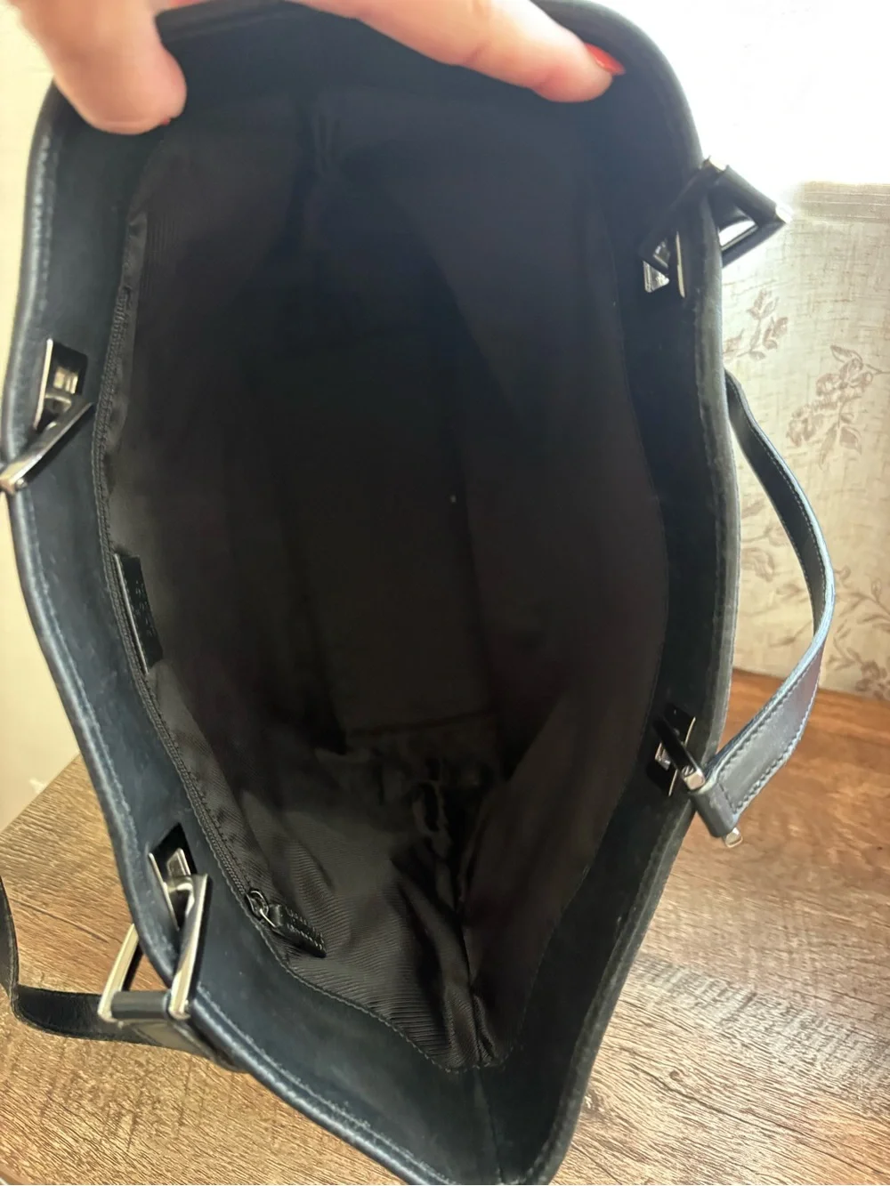 Gucci Black GG Monogram Canvas Tote